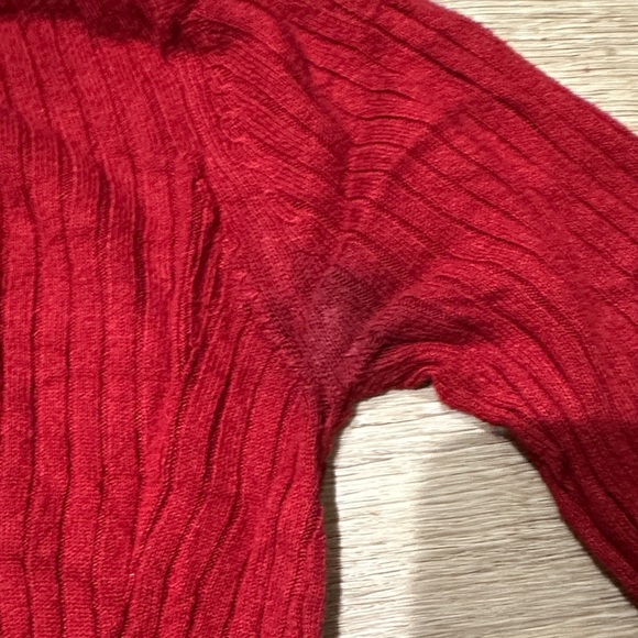 Red Ribbed Sweater - Picture 3 of 4